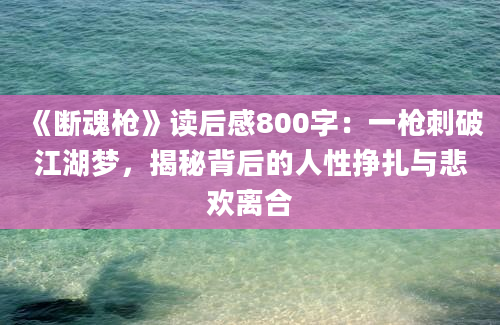 《断魂枪》读后感800字：一枪刺破江湖梦，揭秘背后的人性挣扎与悲欢离合