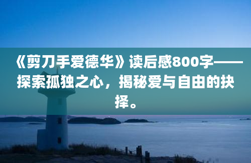 《剪刀手爱德华》读后感800字——探索孤独之心，揭秘爱与自由的抉择。