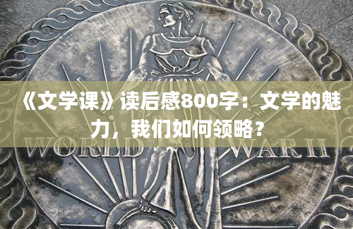 《文学课》读后感800字：文学的魅力，我们如何领略？