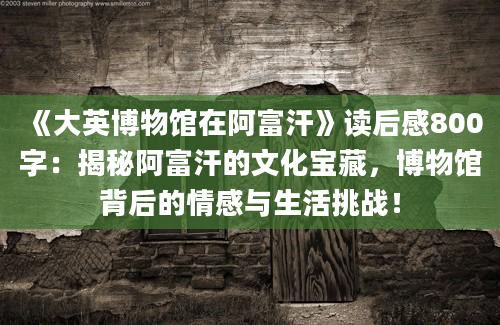 《大英博物馆在阿富汗》读后感800字：揭秘阿富汗的文化宝藏，博物馆背后的情感与生活挑战！