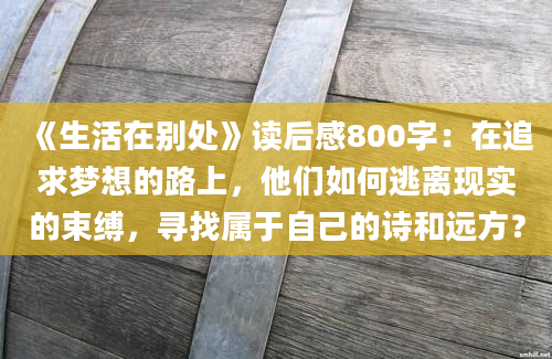 《生活在别处》读后感800字：在追求梦想的路上，他们如何逃离现实的束缚，寻找属于自己的诗和远方？