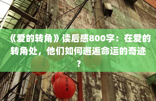 《爱的转角》读后感800字：在爱的转角处，他们如何邂逅命运的奇迹？