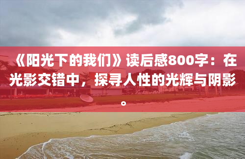 《阳光下的我们》读后感800字：在光影交错中，探寻人性的光辉与阴影。