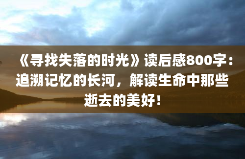 《寻找失落的时光》读后感800字：追溯记忆的长河，解读生命中那些逝去的美好！