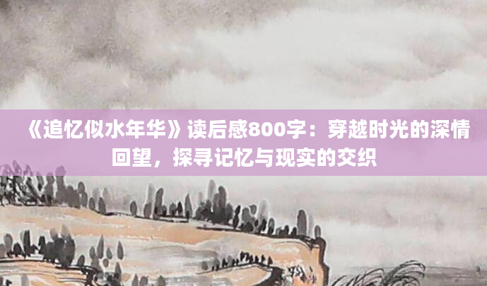 《追忆似水年华》读后感800字：穿越时光的深情回望，探寻记忆与现实的交织