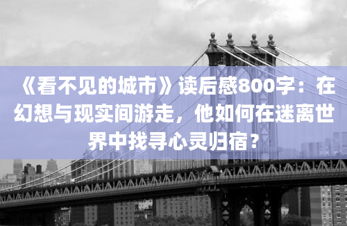 《看不见的城市》读后感800字：在幻想与现实间游走，他如何在迷离世界中找寻心灵归宿？