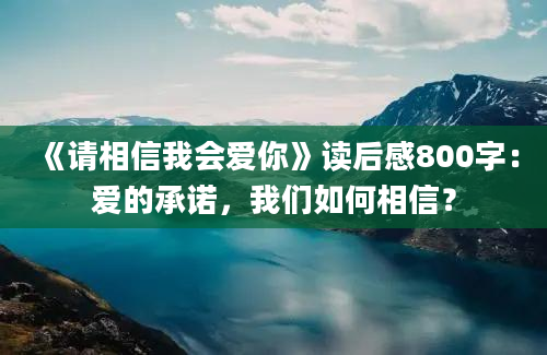 《请相信我会爱你》读后感800字：爱的承诺，我们如何相信？