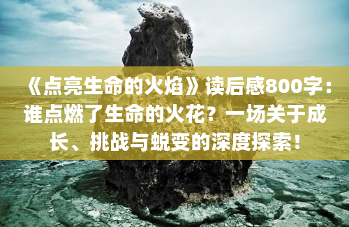 《点亮生命的火焰》读后感800字：谁点燃了生命的火花？一场关于成长、挑战与蜕变的深度探索！