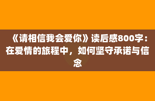 《请相信我会爱你》读后感800字：在爱情的旅程中，如何坚守承诺与信念