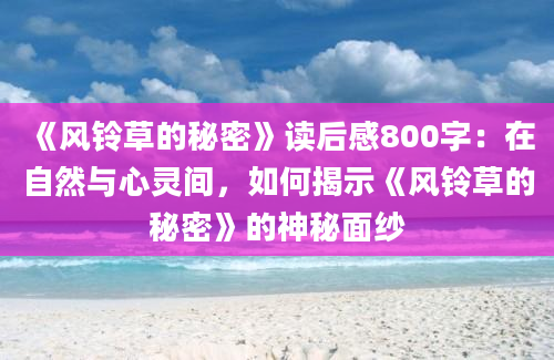 《风铃草的秘密》读后感800字：在自然与心灵间，如何揭示《风铃草的秘密》的神秘面纱