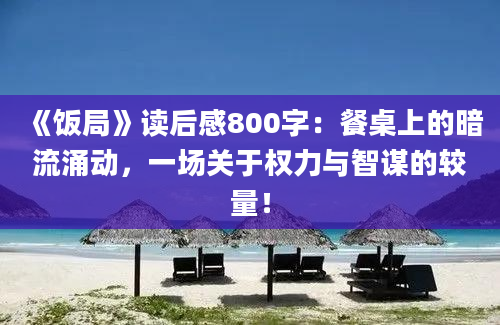 《饭局》读后感800字：餐桌上的暗流涌动，一场关于权力与智谋的较量！