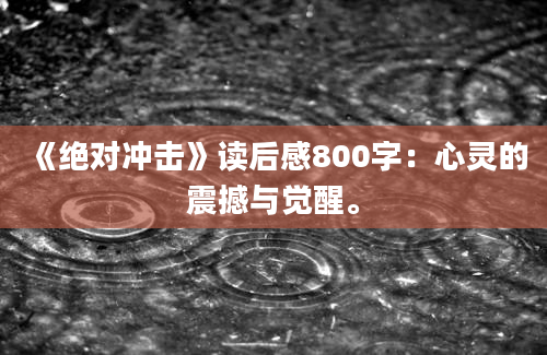 《绝对冲击》读后感800字：心灵的震撼与觉醒。