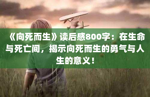 《向死而生》读后感800字：在生命与死亡间，揭示向死而生的勇气与人生的意义！