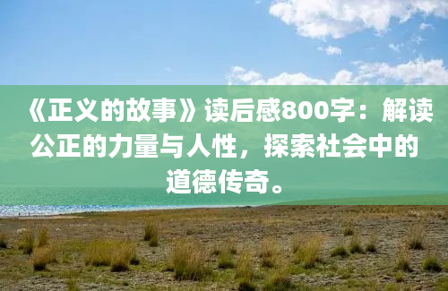 《正义的故事》读后感800字：解读公正的力量与人性，探索社会中的道德传奇。