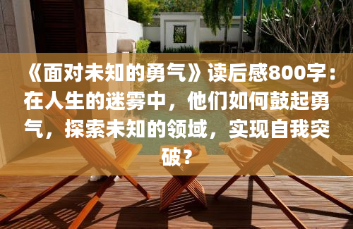 《面对未知的勇气》读后感800字：在人生的迷雾中，他们如何鼓起勇气，探索未知的领域，实现自我突破？