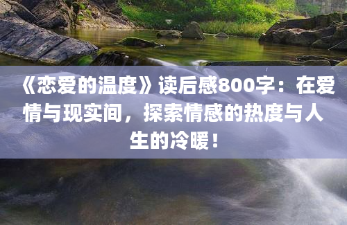 《恋爱的温度》读后感800字：在爱情与现实间，探索情感的热度与人生的冷暖！