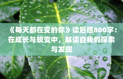 《每天都在变的你》<a href=https://www.baixuetang.com target=_blank class=infotextkey>读后感</a>800字：在成长与蜕变中，解读自我的探索与发现