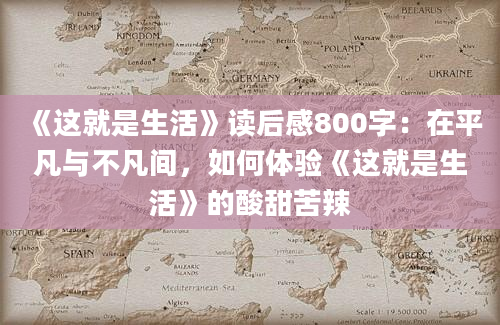 《这就是生活》读后感800字：在平凡与不凡间，如何体验《这就是生活》的酸甜苦辣