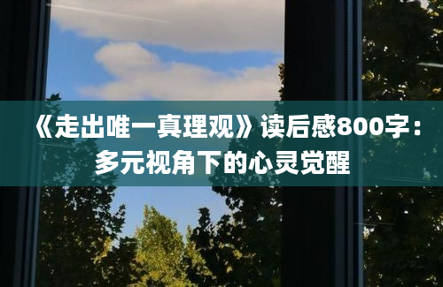 《走出唯一真理观》读后感800字：多元视角下的心灵觉醒