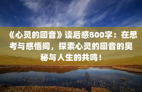 《心灵的回音》读后感800字：在思考与感悟间，探索心灵的回音的奥秘与人生的共鸣！