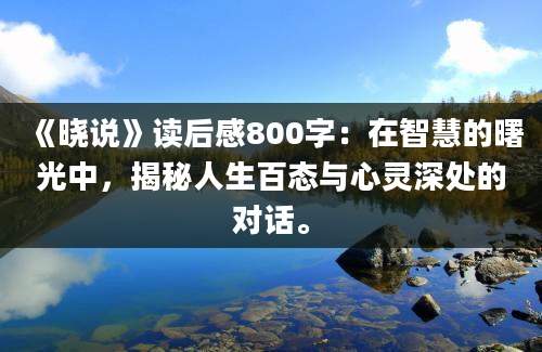 《晓说》读后感800字：在智慧的曙光中，揭秘人生百态与心灵深处的对话。