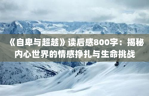 《自卑与超越》读后感800字：揭秘内心世界的情感挣扎与生命挑战