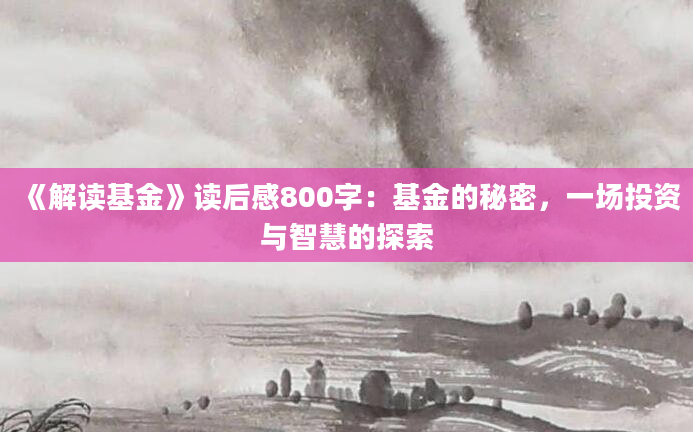 《解读基金》读后感800字：基金的秘密，一场投资与智慧的探索