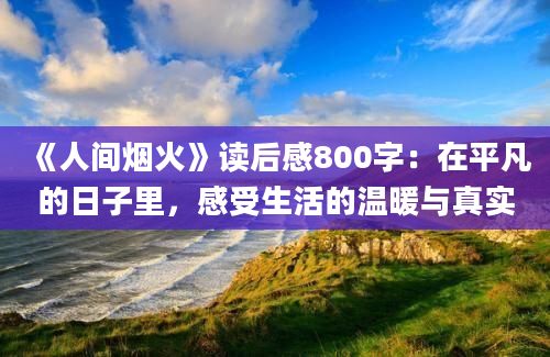 《人间烟火》读后感800字：在平凡的日子里，感受生活的温暖与真实