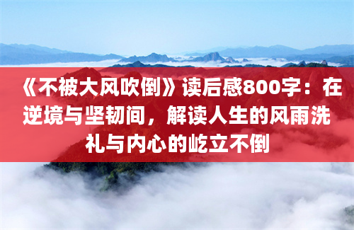 《不被大风吹倒》读后感800字：在逆境与坚韧间，解读人生的风雨洗礼与内心的屹立不倒