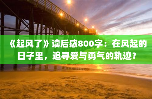 《起风了》读后感800字：在风起的日子里，追寻爱与勇气的轨迹？