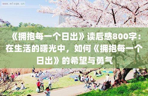 《拥抱每一个日出》读后感800字：在生活的曙光中，如何《拥抱每一个日出》的希望与勇气