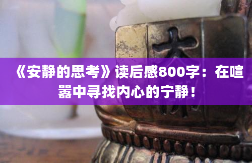 《安静的思考》读后感800字：在喧嚣中寻找内心的宁静！