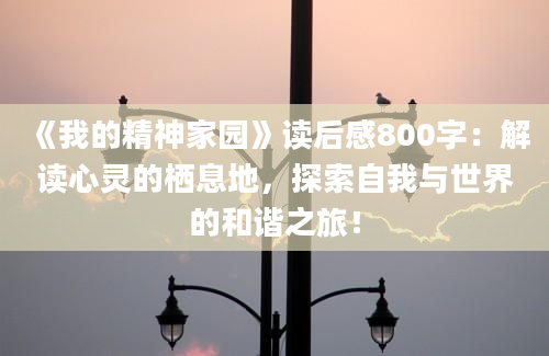 《我的精神家园》读后感800字：解读心灵的栖息地，探索自我与世界的和谐之旅！