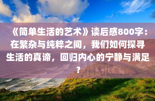 《简单生活的艺术》读后感800字：在繁杂与纯粹之间，我们如何探寻生活的真谛，回归内心的宁静与满足？