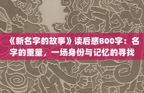 《新名字的故事》读后感800字：名字的重量，一场身份与记忆的寻找