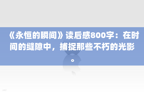 《永恒的瞬间》读后感800字：在时间的缝隙中，捕捉那些不朽的光影。