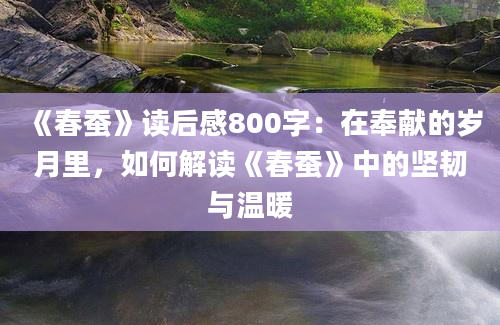 《春蚕》读后感800字：在奉献的岁月里，如何解读《春蚕》中的坚韧与温暖