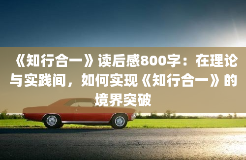 《知行合一》读后感800字：在理论与实践间，如何实现《知行合一》的境界突破