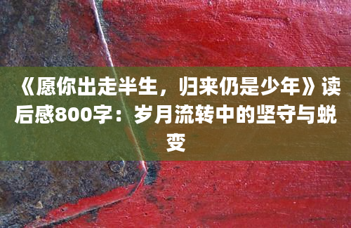 《愿你出走半生，归来仍是少年》读后感800字：岁月流转中的坚守与蜕变