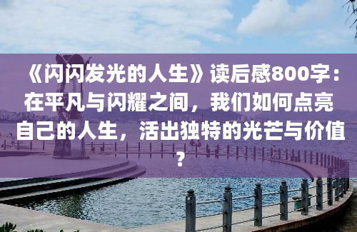 《闪闪发光的人生》读后感800字：在平凡与闪耀之间，我们如何点亮自己的人生，活出独特的光芒与价值？