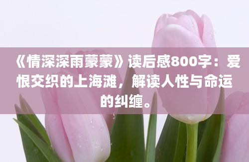 《情深深雨蒙蒙》读后感800字：爱恨交织的上海滩，解读人性与命运的纠缠。