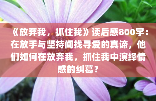 《放弃我，抓住我》读后感800字：在放手与坚持间找寻爱的真谛，他们如何在放弃我，抓住我中演绎情感的纠葛？