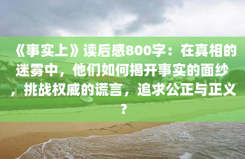 《事实上》读后感800字：在真相的迷雾中，他们如何揭开事实的面纱，挑战权威的谎言，追求公正与正义？