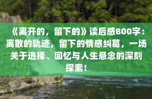 《离开的，留下的》读后感800字：离散的轨迹，留下的情感纠葛，一场关于选择、回忆与人生悬念的深刻探索！