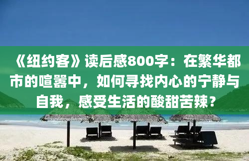 《纽约客》<a href=https://www.baixuetang.com target=_blank class=infotextkey>读后感</a>800字：在繁华都市的喧嚣中，如何寻找内心的宁静与自我，感受生活的酸甜苦辣？