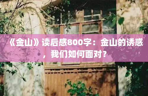 《金山》读后感800字：金山的诱惑，我们如何面对？