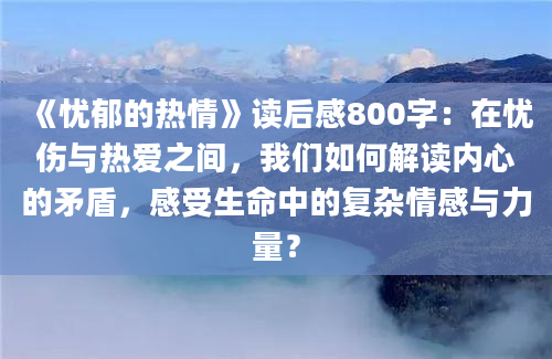 《忧郁的热情》读后感800字：在忧伤与热爱之间，我们如何解读内心的矛盾，感受生命中的复杂情感与力量？