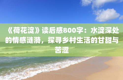 《荷花淀》读后感800字：水淀深处的情感涟漪，探寻乡村生活的甘甜与苦涩