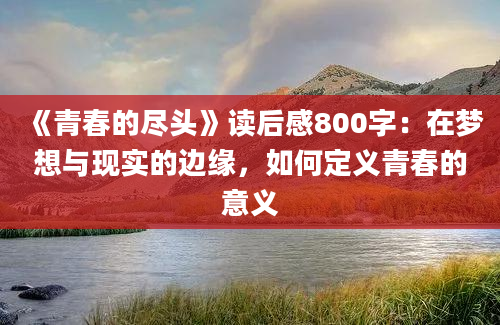 《青春的尽头》读后感800字：在梦想与现实的边缘，如何定义青春的意义