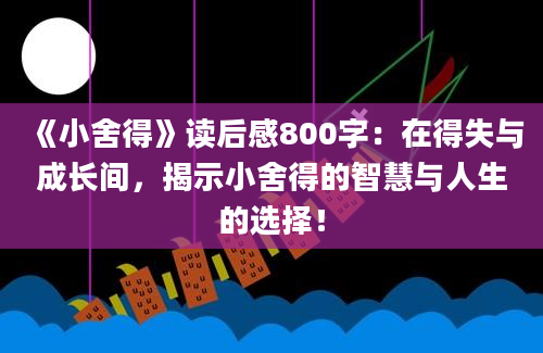 《小舍得》读后感800字：在得失与成长间，揭示小舍得的智慧与人生的选择！